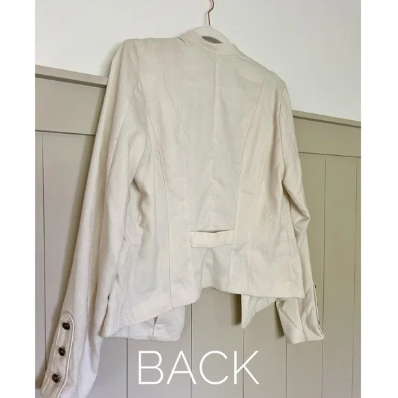 Cream Cropped Military Jacket - Picture 2 of 8